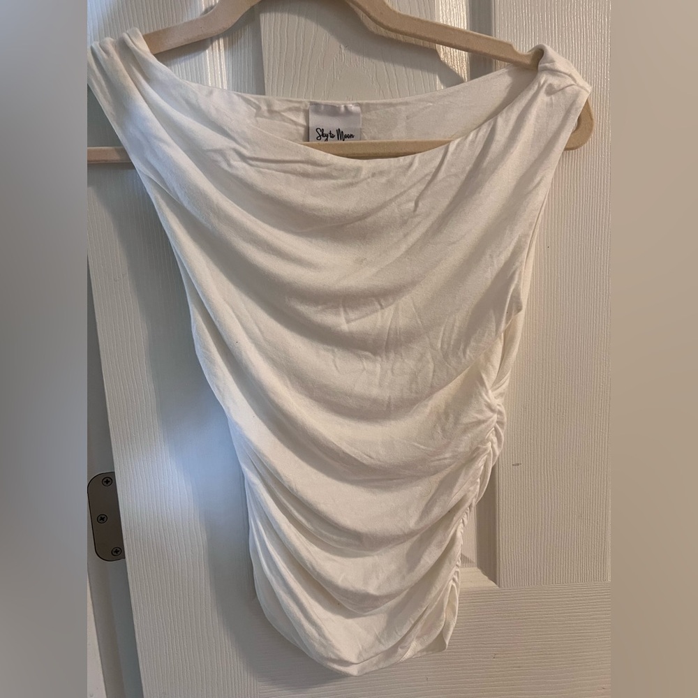 White Ruched Women's Top